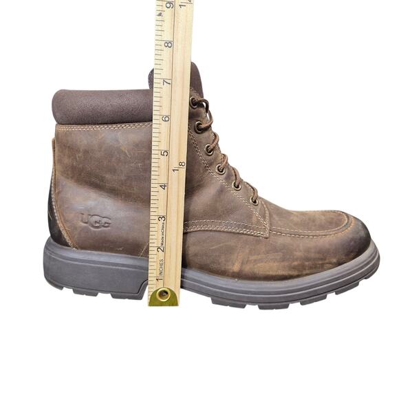 Men's UGG Biltmore Leather Waterproof Brown Size 11 Moc Toe Lace‎ Up Soft Comfy - Picture 16 of 16